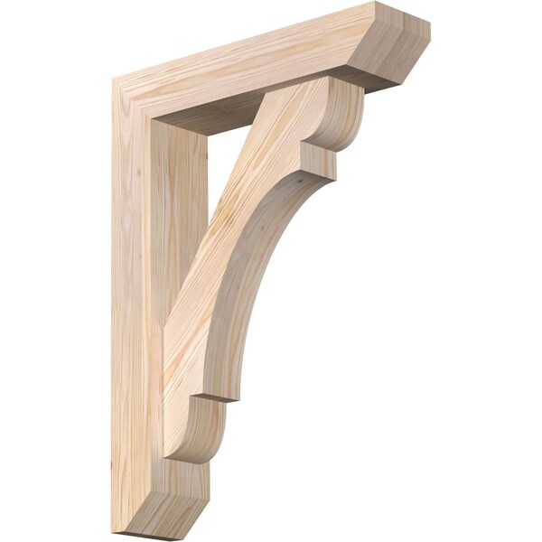Ekena Millwork Olympic Slat Smooth Bracket w/ Offset Brace, Douglas Fir, 5 1/2"W x 22"D x 30"H BKT0604X22X30OLY06SDF - main